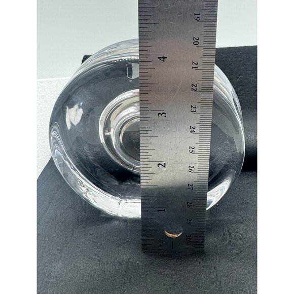 Simon Pearce Crystal Desk Clock with Boston Red Sox Logo Works - Picture 8 of 9